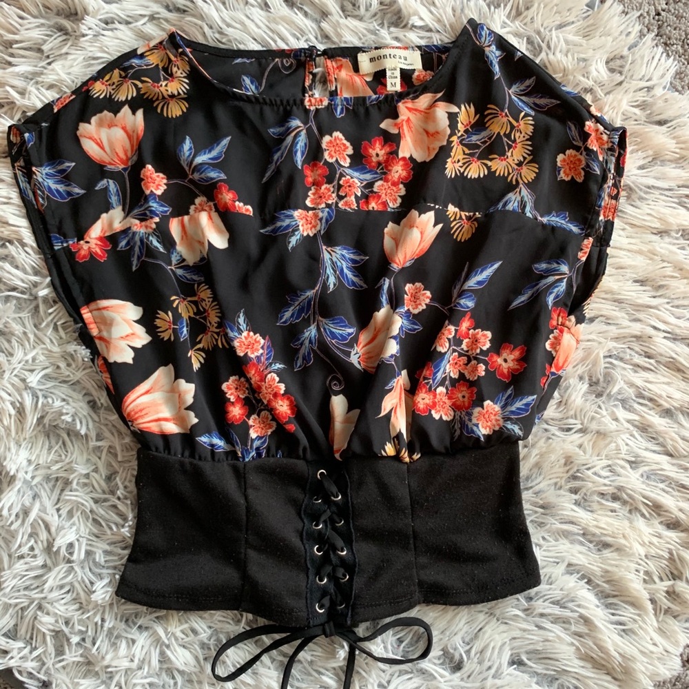 Corset waist blouse